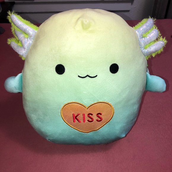 2023 NWT Valentine’s Day Lomo Axolotl Squishmallow 💚 14 in - Picture 2 of 9